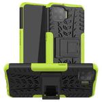 For OPPO F17 Tire Texture Shockproof TPU+PC Protective Case with Holder(Green)