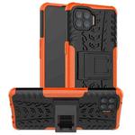 For OPPO F17 Pro Tire Texture Shockproof TPU+PC Protective Case with Holder(Orange)