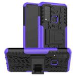 For vivo Y50 Tire Texture Shockproof TPU+PC Protective Case with Holder(Purple)