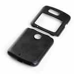 For Motorola Moto Razr 5G Two-color Cowhide Texture Top-grain Leather Shockproof Protective Case(Black)