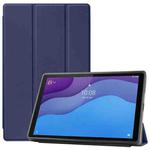 For Lenovo Tab M10 HD 2nd Gen TB-X306 Caster Pattern Horizontal Flip Tablet PC Protective Leather Case with Tri-fold Bracket & Sleep Function(Blue)