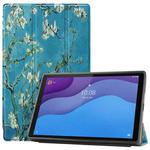 For Lenovo Tab M10 HD 2nd Gen TB-X306 Painted Pattern Horizontal Flip Tablet PC Leather Case with Tri-fold Bracket & Sleep / Wake-up Function(Apricot Blossom)