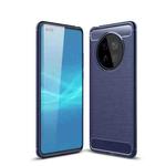 For Huawei Mate 40 Brushed Texture Carbon Fiber TPU Case(Navy Blue)