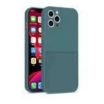 Liquid Silicone Skin Feel Shockproof Protective Case with Card Slot For iPhone 12 Pro Max(Dark Green)