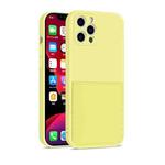 Liquid Silicone Skin Feel Shockproof Protective Case with Card Slot For iPhone 12 Pro Max(Yellow)