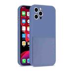 Liquid Silicone Skin Feel Shockproof Protective Case with Card Slot For iPhone 12(Lavender Grey)