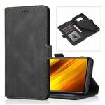 For Xiaomi Poco X3 NFC Retro Magnetic Closing Clasp Horizontal Flip Leather Case with Holder & Card Slots & Photo Frame & Wallet(Black)