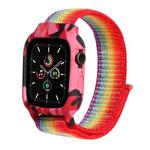 Nylon Wrist Strap Watch Band For Apple Watch Series 7 45mm / 6 & SE & 5 & 4 44mm / 3 & 2 & 1 42mm(Rainbow)