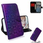 For Nokia 2.4 Solid Color Colorful Magnetic Buckle Horizontal Flip PU Leather Case with Holder & Card Slots & Wallet & Lanyard(Purple)