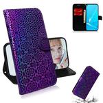 For OPPO A52 / A72 / A92 Solid Color Colorful Magnetic Buckle Horizontal Flip PU Leather Case with Holder & Card Slots & Wallet & Lanyard(Purple)