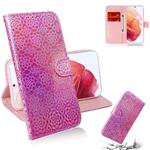 For Samsung Galaxy S21 5G Solid Color Colorful Magnetic Buckle Horizontal Flip PU Leather Case with Holder & Card Slots & Wallet & Lanyard(Pink)