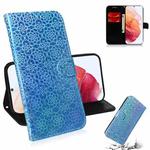 For Samsung Galaxy S21 5G Solid Color Colorful Magnetic Buckle Horizontal Flip PU Leather Case with Holder & Card Slots & Wallet & Lanyard(Sky Blue)