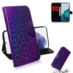 For Samsung Galaxy S21+ 5G Solid Color Colorful Magnetic Buckle Horizontal Flip PU Leather Case with Holder & Card Slots & Wallet & Lanyard(Purple)