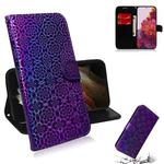 For Samsung Galaxy S21 Ultra 5G Solid Color Colorful Magnetic Buckle Horizontal Flip PU Leather Case with Holder & Card Slots & Wallet & Lanyard(Purple)