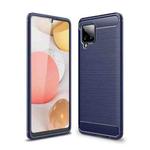 For Samsung Galaxy A42 5G Brushed Texture Carbon Fiber TPU Case(Navy Blue)
