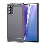 For Samsung Galaxy Note20 Brushed Texture Carbon Fiber TPU Case (Grey)