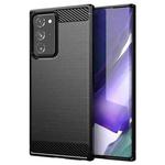 For Samsung Galaxy Note20 Ultra Brushed Texture Carbon Fiber TPU Case(Black)