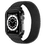 Weave Wrist Strap Watch Bands with Frame For Apple Watch Series  7  45mm / & 6 & SE & 5 & 4 44mm , Length:128mm(Black)