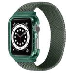 Weave Wrist Strap Watch Bands with Frame For Apple Watch Series  7  45mm / & 6 & SE & 5 & 4 44mm , Length:135mm(Dark Olive Green)