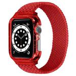 Weave Wrist Strap Watch Bands with Frame For Apple Watch Series 7 45mm / 6 & SE & 5 & 4 44mm / 3 & 2 & 1 42mm, Length:145mm(Red)