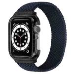 Weave Wrist Strap Watch Bands with Frame For Apple Watch Series  7  45mm / & 6 & SE & 5 & 4 44mm , Length:155mm(Charcoal)