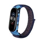 For Xiaomi Mi Band 6 / 5 / 4 / 3 Nylon Loop Camouflage Integrated  Watch Band(Indigo Blue)