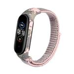 For Xiaomi Mi Band 6 / 5 / 4 / 3 Nylon Loop Camouflage Integrated  Watch Band(Pink)