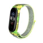 For Xiaomi Mi Band 6 / 5 / 4 / 3 Nylon Loop Camouflage Integrated  Watch Band(Bright Yellow)