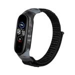 For Xiaomi Mi Band 6 / 5 / 4 / 3 Nylon Loop Camouflage Integrated  Watch Band(Dark Black)