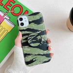 For iPhone 11 Pro Max Shockproof IMD Camouflage TPU Protective Case with Holder (Green)
