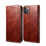 For iPhone 11 Pro Max Simple Wax Crazy Horse Texture Horizontal Flip Leather Case with Card Slots & Wallet (Brown)
