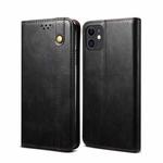 For iPhone 12 mini Simple Wax Crazy Horse Texture Horizontal Flip Leather Case with Card Slots & Wallet (Black)