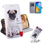 For Huawei P Smart 2021 / Y7a Coloured Drawing Horizontal Flip Leather Case, with Holder & Card Slots & Wallet(Pug)
