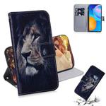 For Huawei P Smart 2021 / Y7a Coloured Drawing Horizontal Flip Leather Case, with Holder & Card Slots & Wallet(Lion)