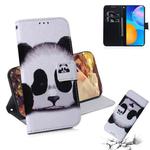 For Huawei P Smart 2021 / Y7a Coloured Drawing Horizontal Flip Leather Case, with Holder & Card Slots & Wallet(Panda)