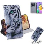 For LG K62 / K52 / Q52 Coloured Drawing Horizontal Flip Leather Case, with Holder & Card Slots & Wallet(Tiger)