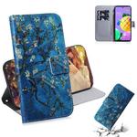 For LG K62 / K52 / Q52 Coloured Drawing Horizontal Flip Leather Case, with Holder & Card Slots & Wallet(Apricot Flower)