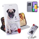 For LG K62 / K52 / Q52 Coloured Drawing Horizontal Flip Leather Case, with Holder & Card Slots & Wallet(Pug)