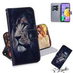 For LG K62 / K52 / Q52 Coloured Drawing Horizontal Flip Leather Case, with Holder & Card Slots & Wallet(Lion)