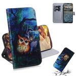 For Nokia 2.4 Coloured Drawing Horizontal Flip Leather Case, with Holder & Card Slots & Wallet(Oil Painting Owl)