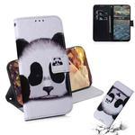 For Nokia 2.4 Coloured Drawing Horizontal Flip Leather Case, with Holder & Card Slots & Wallet(Panda)