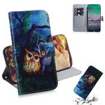 For Nokia 3.4 Coloured Drawing Horizontal Flip Leather Case, with Holder & Card Slots & Wallet(Oil Painting Owl)
