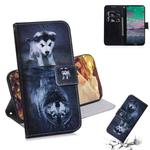 For Nokia 3.4 Coloured Drawing Horizontal Flip Leather Case, with Holder & Card Slots & Wallet(Wolf and Dog)