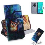 For OPPO A11x / A11 / A5 (2020) / A9 (2020) Coloured Drawing Horizontal Flip Leather Case, with Holder & Card Slots & Wallet(Oil Painting Owl)