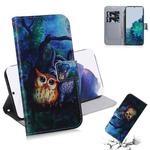 For Samsung Galaxy S21+ 5GColoured Drawing Horizontal Flip Leather Case, with Holder & Card Slots & Wallet(Oil Painting Owl)
