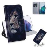 For Samsung Galaxy S21+ 5G Coloured Drawing Horizontal Flip Leather Case, with Holder & Card Slots & Wallet(Lion)