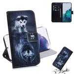 For Samsung Galaxy S21+ 5G Coloured Drawing Horizontal Flip Leather Case, with Holder & Card Slots & Wallet(Wolf and Dog)