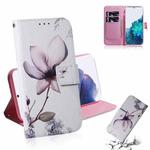 For Samsung Galaxy S21+ 5G Coloured Drawing Horizontal Flip Leather Case, with Holder & Card Slots & Wallet(Magnolia Flower)
