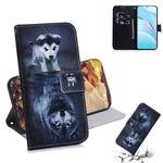 For Xiaomi Mi 10T Lite 5G Coloured Drawing Horizontal Flip Leather Case, with Holder & Card Slots & Wallet(Wolf and Dog)