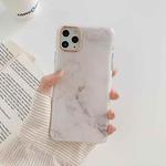 For iPhone 11 Marble Pattern Dual-side Laminating TPU Protective Case (Gray White)